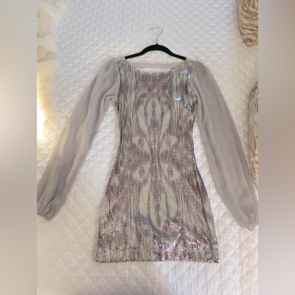 Guess Marciano Grey Sequin dress Size Xsmall